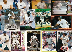 Nice CECIL FIELDER lot 50 diff w/ inserts oddballs + more DETROIT TIGERS! - Picture 1 of 2