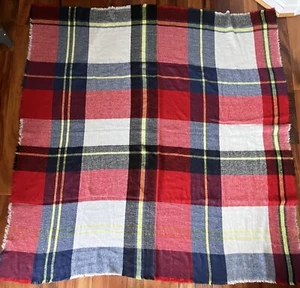 Zara Accessories Lightweight Throw Blanket or Wrap Multi-Color Plaid 56”x59” - Picture 1 of 9