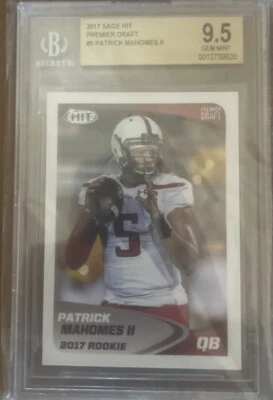 Patrick Mahomes 2017 Rookie Sage Hit BGS 9.5💎💎💎 - Image 1 of 2