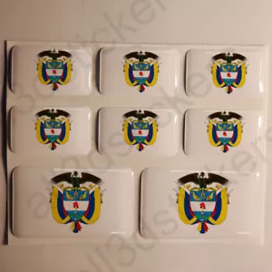 Sticker Colombia Resin Domed Stickers Colombia Coat of Arms 3D Vinyl Adhesive - Imagen 1 de 1