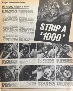 VINCENT 1000 V-TWIN MOTORLEISTE ORIGINAL 1970 S/W 3 SEITEN ARTIKEL - Bild 1 von 4