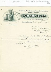 Dépt 39 - Lons le Saunier - Belle Petite Entête Art Nouveau Porcelaine de 1912 - Bild 1 von 1
