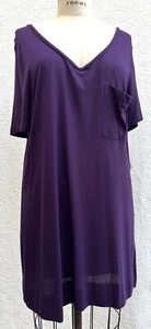 Mossimo Supply Mujer Corto SS Bolsillo Camiseta Larga Túnica Top Talla XL Berenjena Nuevo con Etiquetas - Imagen 1 de 11