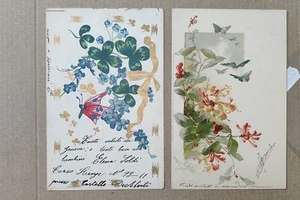 BUTTERFLY FARFALLA-LOT 2 POSTCARDS-C70-182 - Picture 1 of 1