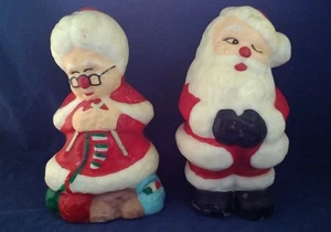 Vintage Mr & Mrs Santa Claus full body unlit 6 ½ inch candle set - Picture 1 of 6