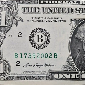 $1 Birthday Note Series 2021 One Dollar 17392002 Uncirculated (Trailing 2002 ) - Picture 1 of 2