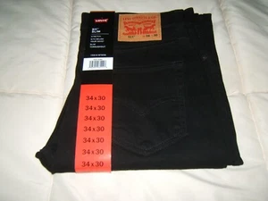 Levi's 511 schmale Passform Stretch mittlere Waschung schwarz Jeans Hose Herren 34 x 30 neu mit Etikett - Bild 1 von 6