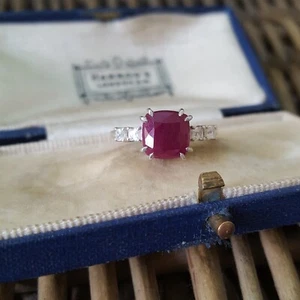 925 Sterling Silver Ring, Natural Ruby And Zircon Ring, 2.13ct, Size O US 7.25 - Picture 1 of 8