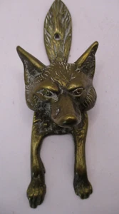 VINTAGE SOLID BRASS FOX HEAD DOOR KNOCKER - Bild 1 von 11