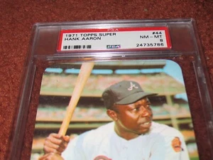 1971 TOPPS SUPER #44 Hank Aaron PSA NM-MT 8 ~Atlanta Braves Great! - Picture 1 of 3
