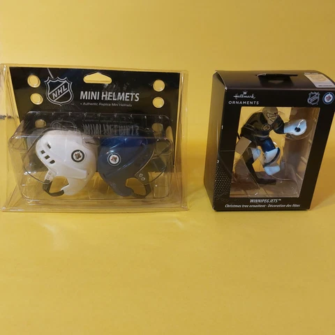 WINNEPEG JETS LOT MINI HELMETS CHRISTMAS ORNAMENT KLOZ HALLMARK GOALIE CAR NHL Cover