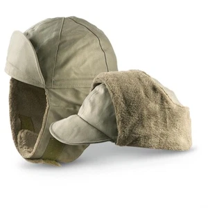 CAPPELLO CAPPELLO INVERNALE ESERCITO TEDESCO OD VERDE FREDDO CON LEMBI ORECCHI 7" trapper - Foto 1 di 4