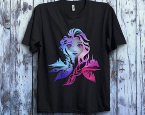 Disney Frozen 2 Elsa Two Tone Gradient Portrait T-Shirt Unisex, Size S - 5XL - Picture 1 of 5