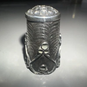 c. 1980s STG SIL marked hand made Mexican Thimble - VGC - 2.5cm high - Picture 1 of 5