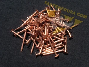 1 3/4" SMOOTH Plain Shank Copper Roofing Nails 10 gauge 3/4lb (approx. 80 pcs) - Picture 1 of 1