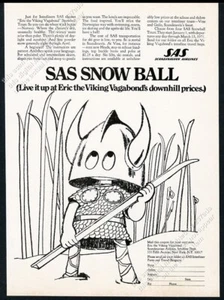 1970 Eric the Viking cartoon art SAS Scandinavian Airlines vintage print ad - Picture 1 of 7