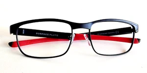 Oakley Surface Plate Eyeglasses OX5132-0454 Black Frames Red Sleeves 54-18-138 - Picture 1 of 5