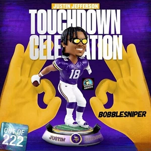 Justin Jefferson Minnesota Vikings "Hit the Griddy" Touchdown Dance Bobblehead - Imagen 1 de 9