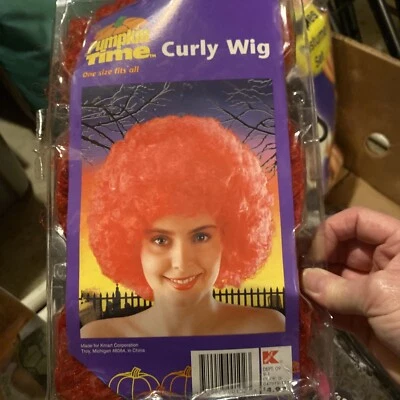 Vintage Pumpkin Time Curly Wig Red Hair Halloween Costume Dress Up New Old Stock - Image 1 of 2