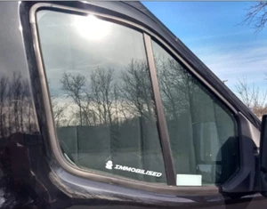 Ghost Immobilised Window Security x 2 Vinyl Sticker Deterrent Transit Mercedes. - Picture 1 of 1