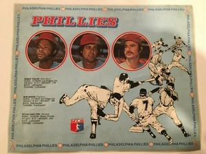 Vtg Philadelphia Phillies Vinyl Placemat Bobby Tolan, Bob Boone, Steve Carlton - Picture 1 of 3