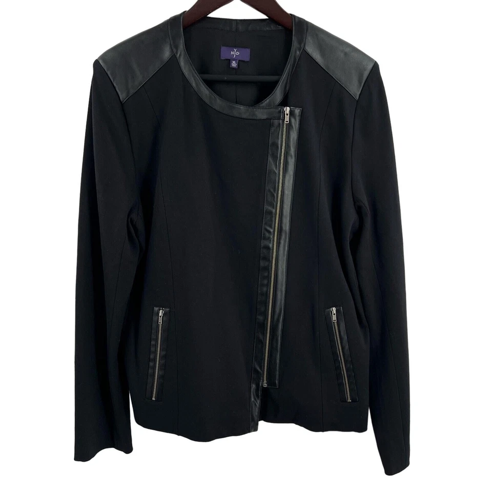 Chaqueta Moto NJDY XL Negra Tejida Elástica Cremallera Asimétrica  Foto 1 de 4