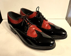 Stacy Baldwin Hand MadeGoodyear Welt 11D Red & Black Patent Leather Oxford Shoes - Picture 1 of 13