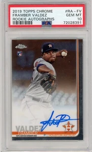 Framber Valdez Topps Chrome Rookie Auto PSA 10 Autographs RA-FV Astros RC - Picture 1 of 2