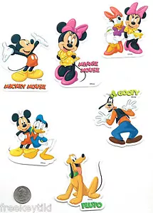 ¡RARO! Lote de 6 pegatinas clásicas de Disney Mickey Mouse Club Minnie calcomanías favores de fiesta - Imagen 1 de 1