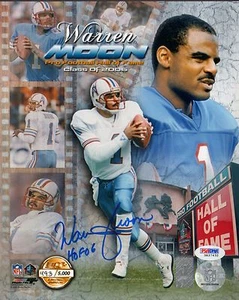 Warren Moon Signed Oilers 8x10 Photo PSA/DNA COA Hall of Fame Picture Autograph - Picture 1 of 24