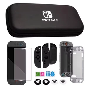 Nintendo Switch 2 Hardcase Tasche + Schutzhüllen + Folie + Thumb Grips 🐾🤍🖤 - Bild 1 von 1