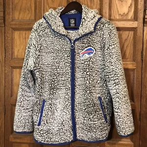 Buffalo Bills NFL Unisex Large grau Sherpa Jacke durchgehender Reißverschluss vorne Eingrifftaschen - Bild 1 von 13