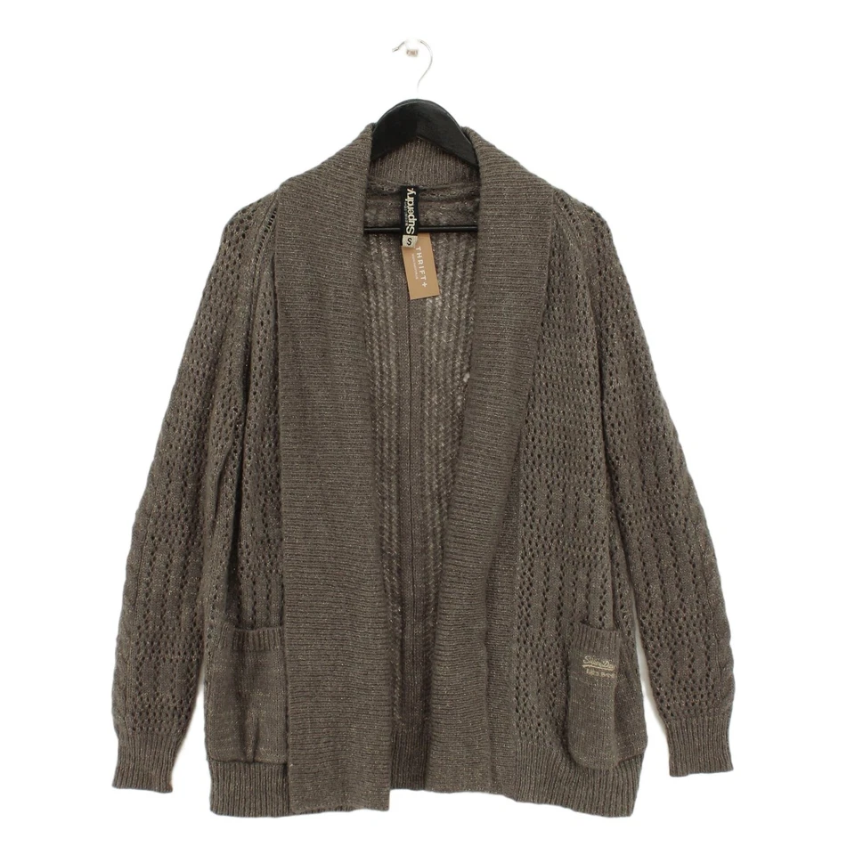 Superdry Mujer Cárdigan S Marrón Nylon con Poliéster, Otros Cárdigan Cuello en V Foto 1 de 4