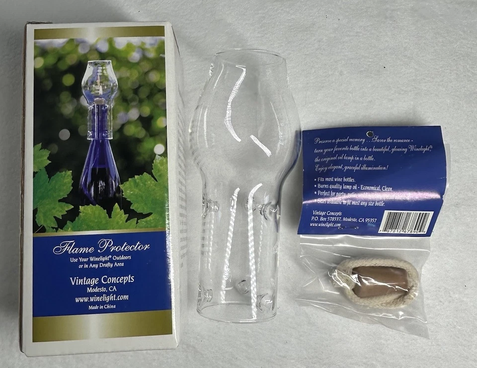 Vintage Concepts Clear Wine Bottle Candle Flame Protector Number 1 Vcwfp1