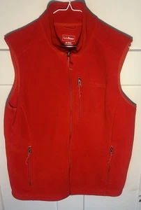 Gilet in pile Pristine LL Bean uomo M arancione rossastro full zip articolo ID284628 EUC! - Foto 1 di 6