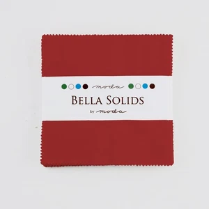 Bella Solids 5" Square Pack in Red by Moda - Picture 1 of 1