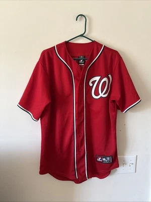Men’s Majestic Bryce Harper #34 Washington Nationals Jersey Sz L - Red - Image 1 of 4