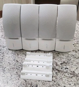 4 Bose 161 White (Pr) Full Range Bookshelf Speakers ~ W Brackets - Picture 1 of 2