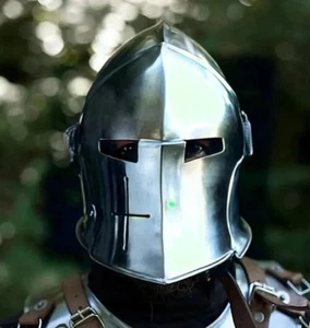 🔆Barbute Visor Helmet | Functional Medieval Knight Barbuta Armor Helmet - Picture 1 of 11
