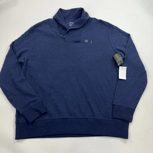 Neu Polo Ralph Lauren Luxus Jersey Schalkragen Pullover Blau Sweater Gr. XL - Bild 1 von 8