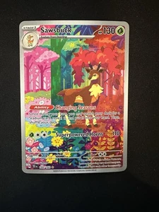 Pokémon TCG - Sawsbuck - 166/162 Sv05: Temporal Forces - Illustration Rare - NM - Picture 1 of 2