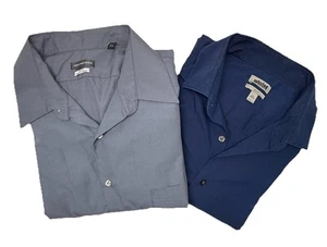 2 langärmlige geknöpfte Herrenhemden Größe 18-34/35 Big Fit Van Heusen & nicht aufgeführt - Bild 1 von 18