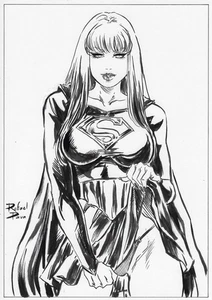 💥Supergirl (09"x12") original comic art by Rafael Paiva - TramaStudio💥 - Picture 1 of 9