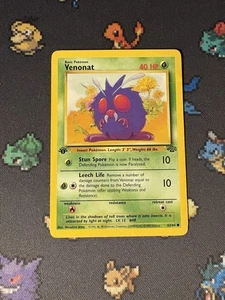 Pokémon Cards Venonat 63/64 Jungle FIRST EDITION WOTC - (HP) - Picture 1 of 3