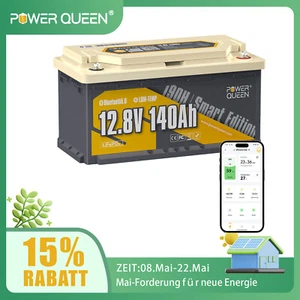 PowerQueen 12V 140Ah H190 Bluetooth LiFePO4 Lithium Batterie mit Low Temp Schutz - Bild 1 von 11