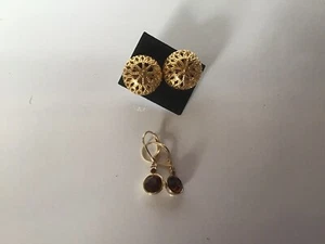 vintage jewellery  2 Pairs Earring Studs And Drops - Picture 1 of 2