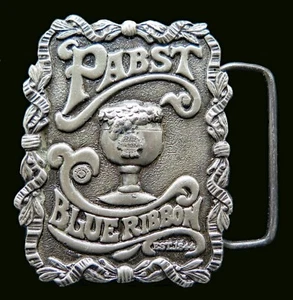 Pabst Blue Ribbon Beer Bergamot Brass Works Vintage Belt Buckle - Picture 1 of 4