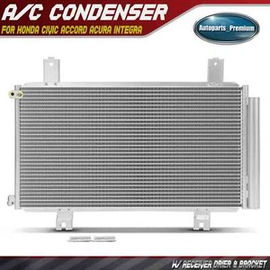 Front AC A/C Condenser w/ Receiver Drier & Bracket for Honda Civic 22-23 Accord - Picture 1 of 9