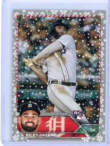 2023 Topps Holiday Riley Greene Detroit Tigers Rookie Metallic Holiday Card #H70 - Picture 1 of 2