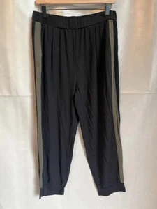 CICIBIRD women's black joggers with olive green stripe size XL - Picture 1 of 6